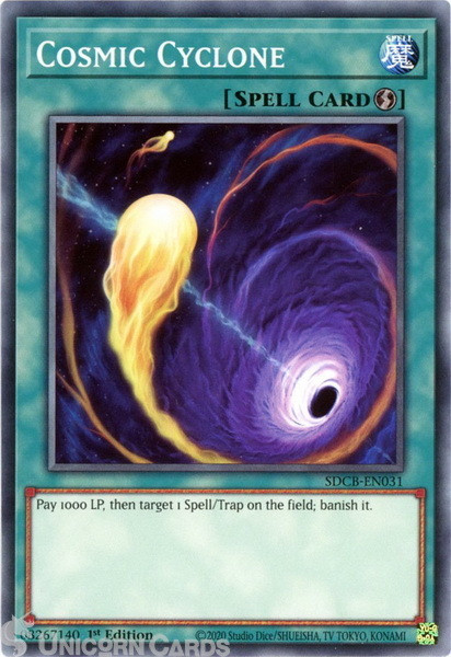 SDCB-EN031 Cosmic Cyclone :: Common 1st Edition Mint YuGiOh Card