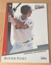 BUSTER POSEY 2009 Tristar Official Autograph Auto Rookie Card RC MVP Giants. rookie card picture