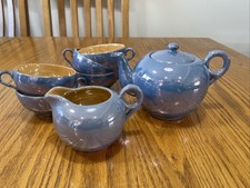 Japanese Takito Co Lusterware Teapot Creamer And 5 Teacups