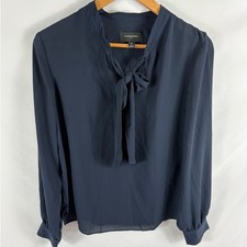 Banana Republic Tie Neck Chiffon Long Sleeve Blouse Size XS
