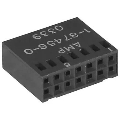 3PC TE AMP 1-87456-0 PCB Housing, 2.54mm Pitch, 14-Way, 2 Row, Fem, Straigh