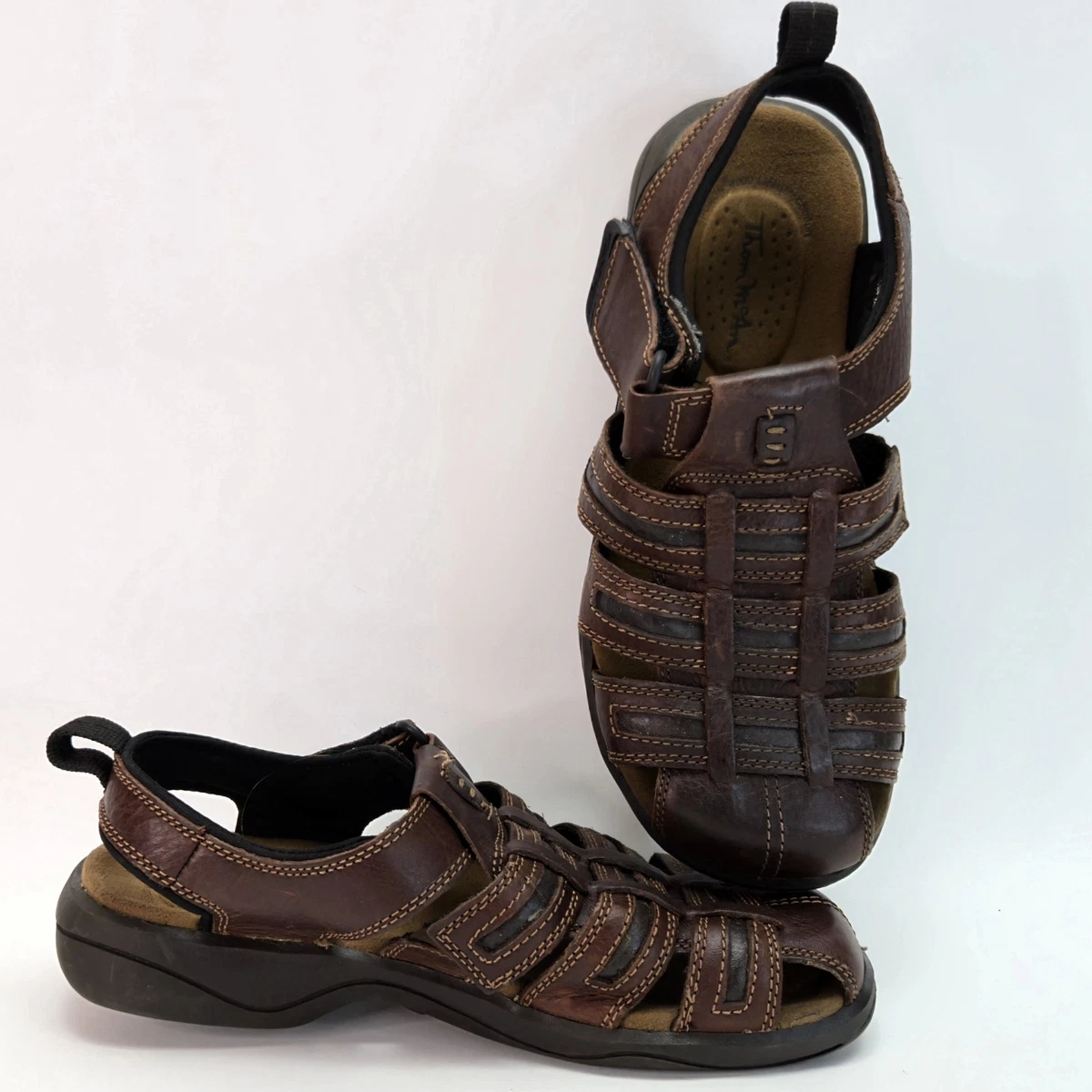 Vintage 90s Thom Mcan Brown Leather Fisherman Sandals ? Men main image 2