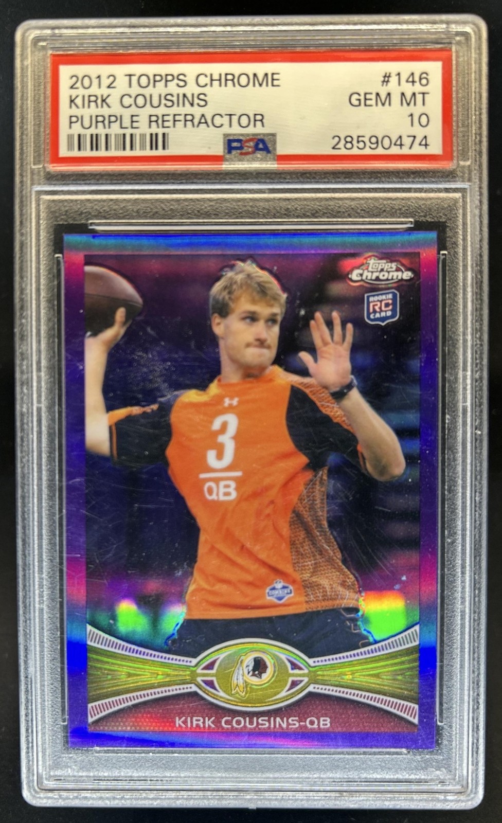 Kirk Cousins Topps Chrome #146 Purple Refractor