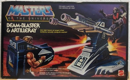 MOTU Vintage Beam-Blaster & Artilleray Mattel 1986 Mint In Open Box Masters