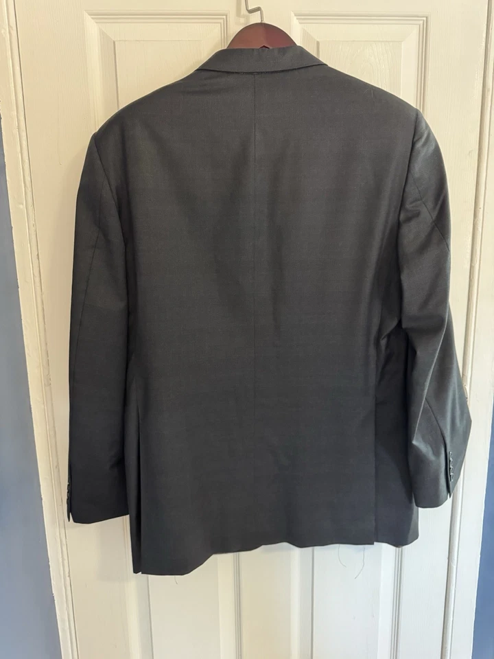 Hickey Freeman Vintage Blazer Mens 44R Charcoal Grey 100% Wool - Image 2 of 4