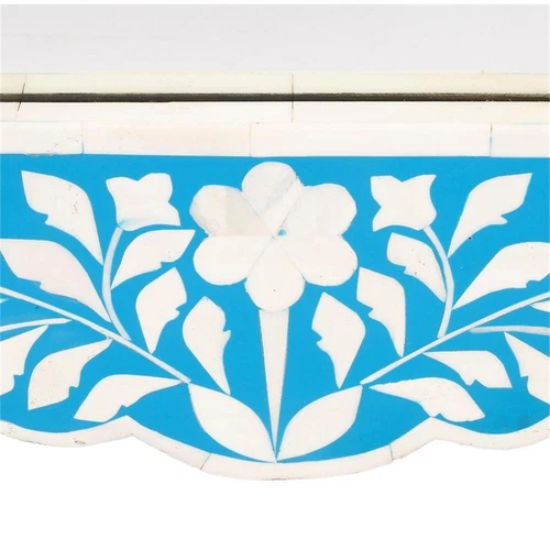 Butler Specialty Company Vivienne Bone Inlay Wall Mirror - Sky Blue And White - Picture 5 of 7