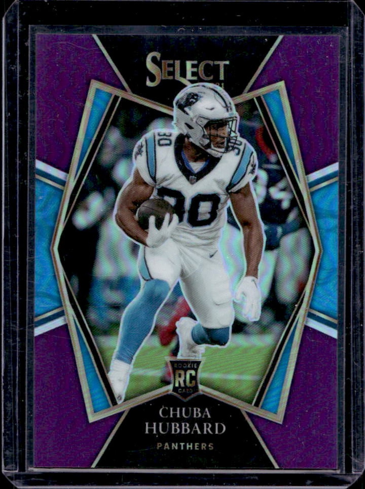 2021 Select Chuba Hubbard RC Purple Prizm Premier Level #/75 Panthers