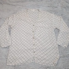 Cabi Shirt Womens S White Blouse Sheer Top Lightweight Button Up Casual