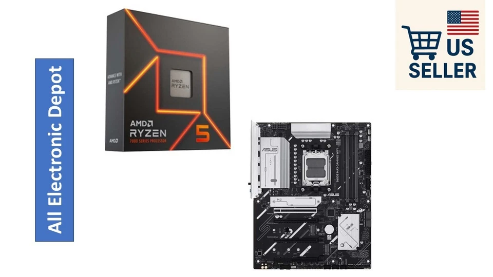 New AMD Ryzen 5 7600X CPU ASUS B650E Max Gaming WiFi AM5 Motherboard Sealed - Image 2 of 2