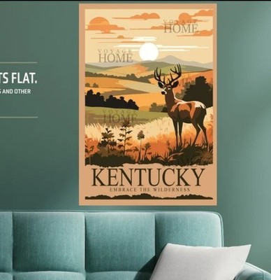 Kentucky Deer Poster - Wildlife Art Print, Nature Decor, Rustic Home Wall Art