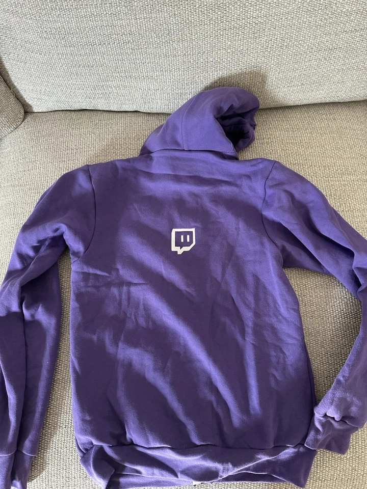 Sudadera con Capucha Twitch Púrpura Bordada Súper Rara Talla Pequeña Ropa Americana Foto 2 de 2