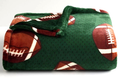 FOOTBALL Green Super Bowl Game 5x6 ft Oversized THROW BLANKET The Big One  NEW!!