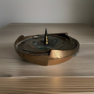 Brutalismus Kerzenständer Bronze Mid Century Vintage 1 kg Kerzenhalter