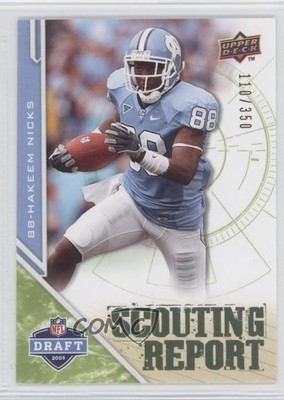 2009 Upper Deck Draft Edition Scouting Report Green /350 Hakeem Nicks #221 0a1