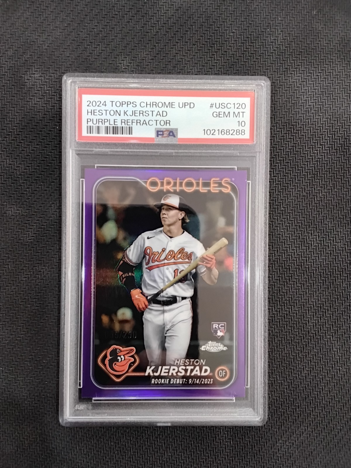 2024 Topps Chrome Update Series Rookie Debut Heston Kjerstad #USC120 Purple /250