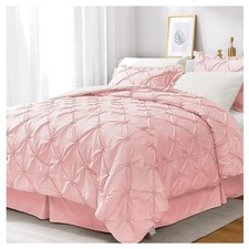 OEKO-TEX Certified Pink/Ivory Full Comforter Set - 7 Pieces of Elegant Comfort