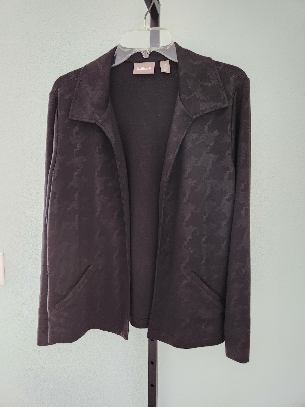 Chico's Open Front Collared Black Jacket With Lar… - image 1