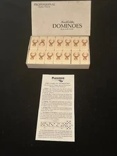 Vintage PUREMCO Marblelike Extra Thick Professional DOMINOES BIG BUCK DEER USA