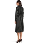 AVEC LES FILLES Black Faux Leather Trench Coat Belted Double Breasted size XL — photo 3