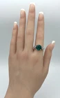 MERMAID RING 925 SOLID STERLING SILVER VICTORIAN STYLE SIMULATED EMERALD    920X