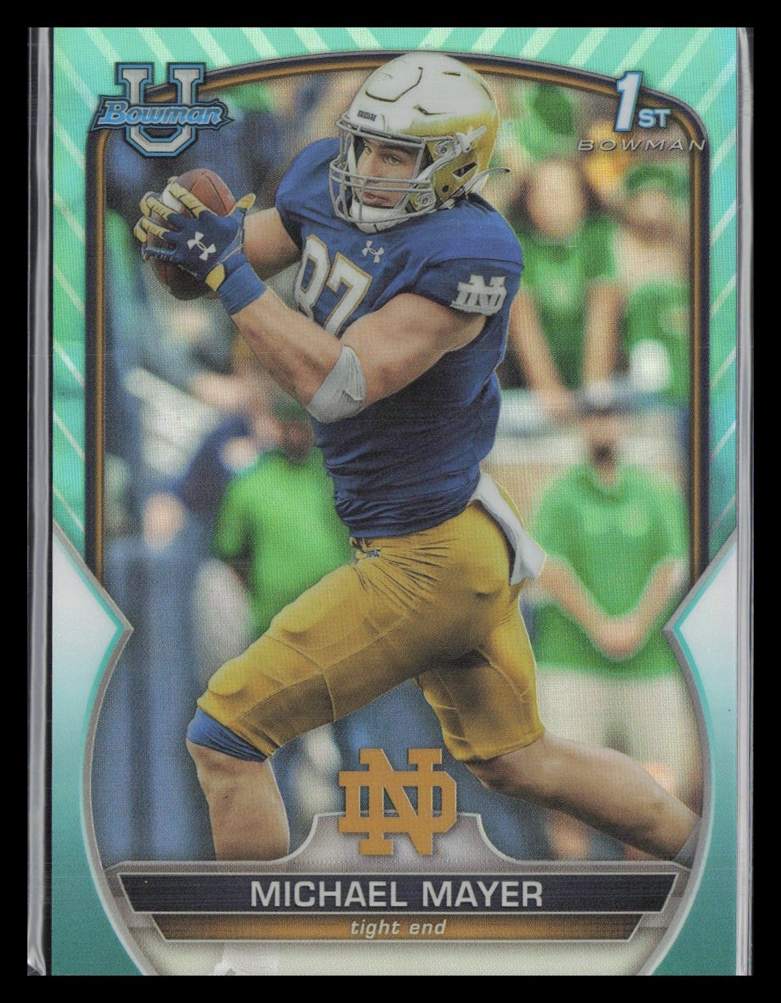 2022 Bowman University Chrome #41 Michael Mayer Aqua Refractor #/299