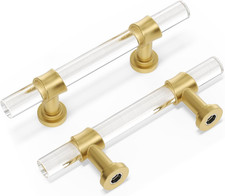 Acrylic Drawer Pulls Kitchen Cabinet Handle Gold Dresser Drawer Pull Brushed Bra