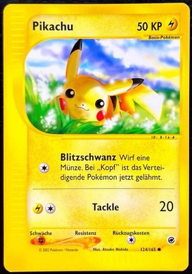 Pokémon TCG Pikachu 124/165 DE Karte Expedition e Series Basis Set