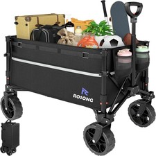 Collapsible Wagon Cart with Wheels Foldable - Folding Utility Heavy Duty Wagons 