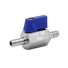 Stainless Steel 5/16" Mini Ball Valve Shut Off Valve 5/16" Hose Barb