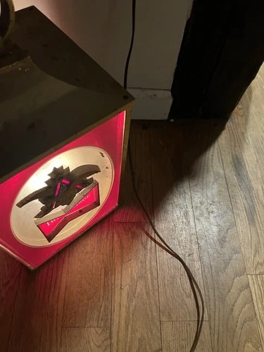 Vintage 1968 Budweiser Beer Lighted Hanging Lamp Lantern Ruby Red Bar Sign
