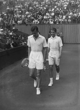 Christian Boussus Henry Austin enter field Roland Garros stadium P- Old Photo