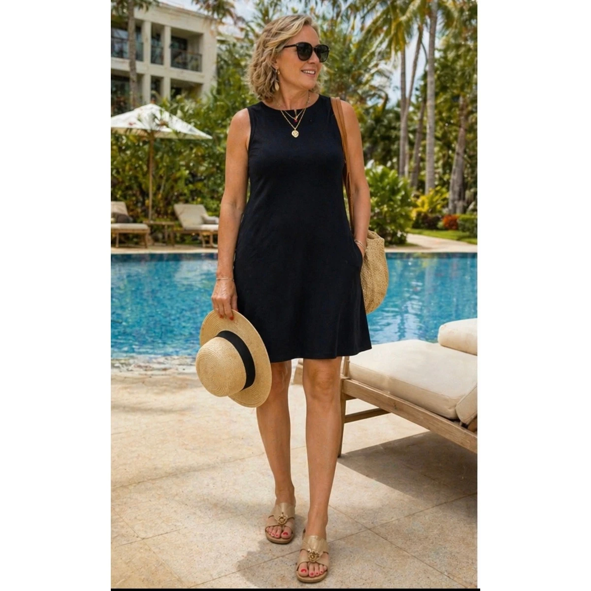 chinese dress ladies Tommy Bahama St.Lucia Sleeveless Tier Dress Women's Dress Indigo Tide : LG main image 1
