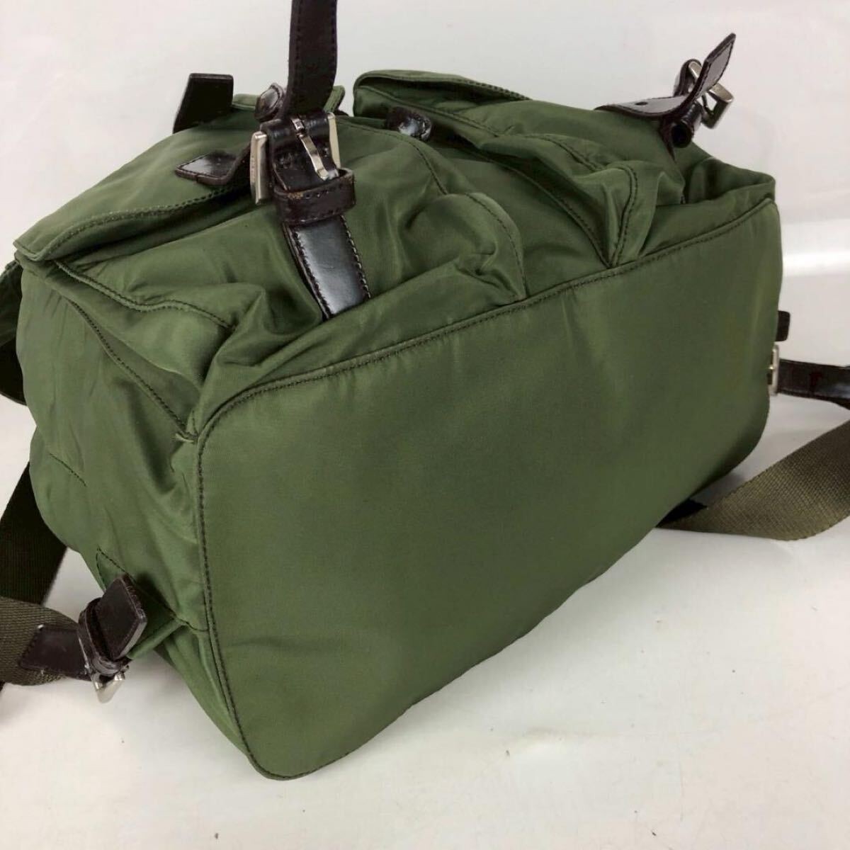 PRADA Nylon Backpack Green Brand Brand Bag  Classic Stylish Daily Travel Used Ca thumbnail 4