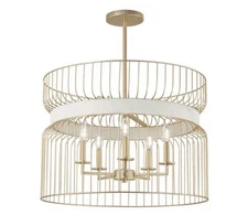 5 Light Pendant Minka Lavery Park Slope By Robin Baron Nouveau Gold