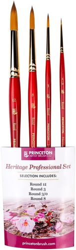 PRINCETON ARTIST BRUSH CO. Heritage Serie 4050, synthetische marterverf voor aquarel, 4 stuks