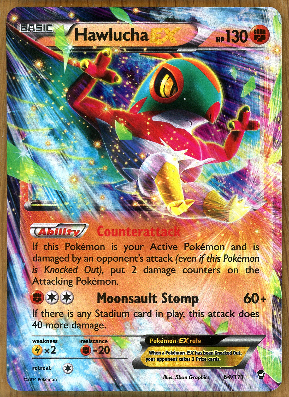 Hawlucha EX ~ 64/111 ~ Ultra Rare Holo ~ XY Furious Fists ~ Near Mint!!