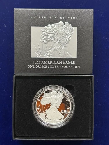 2023-W $1 1-oz Proof American Silver Eagle w/ Box, OGP &COA