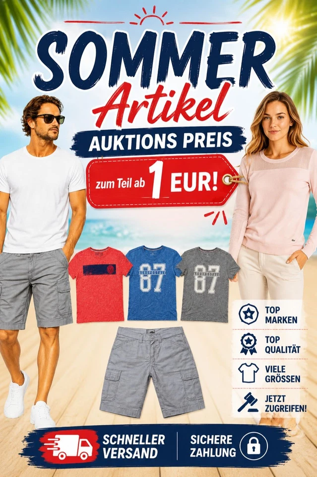 ☀️ Sommer Auktionen – Top Marken & Sommermode ab 1 € | Jetzt live sparen!