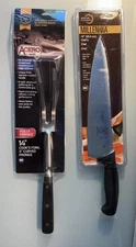 Mercer Culinary M22610  Chefs Knife 10" & Acero 14” Cooks Fork KFP-140 NEW
