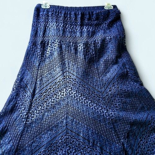 Indigo Soul Spitzenrock dunkel stimmungsvoll blau Hexensaum Whimsygoth Fairygoth Gr. L - Bild 7 von 10