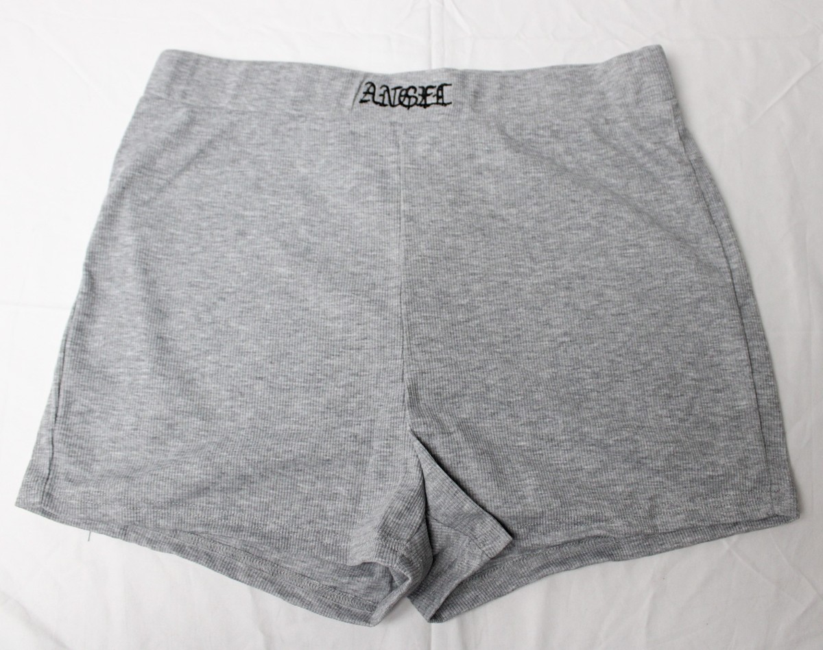 Shein Women's Plus EZwear Angel Embroidered Biker Shorts MP9 Light Grey  Size 0XL