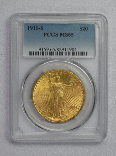 1911 S $20 Saint-Gaudens PCGS MS65  Gold Double Eagle free shipping!!