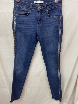 Zara Jeans Womens 4 Skinny Side Stripe Z1975 Denim
