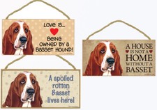 Basset Hound Dog Sign Plaque 10"x5" House not Home, Spoiled Lives Here, Love