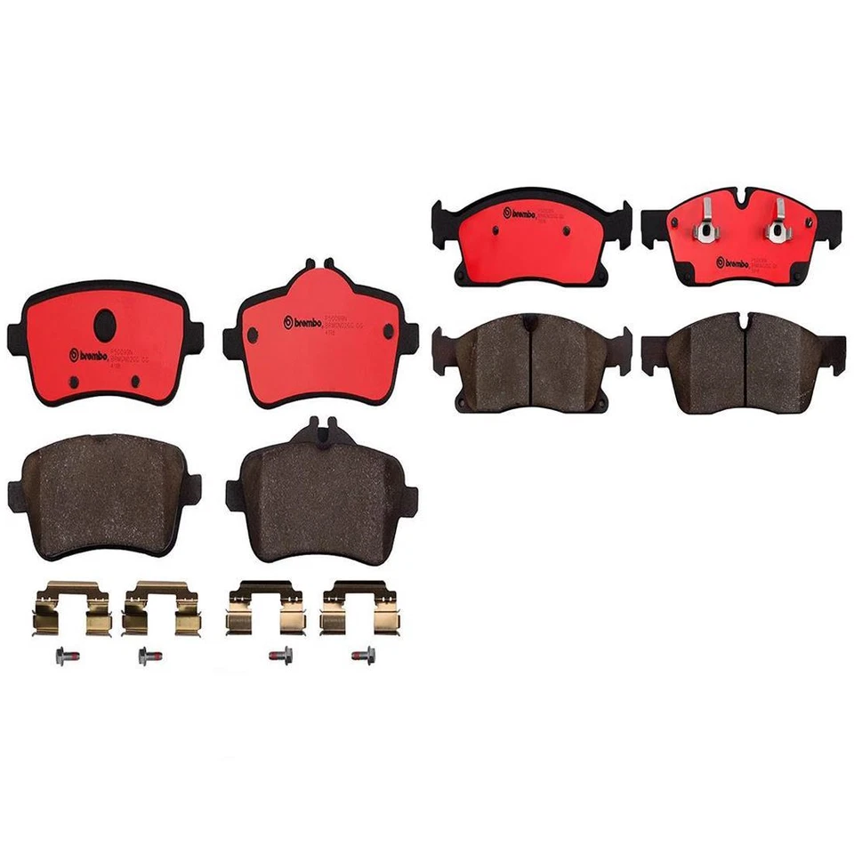 Pastilhas de freio dianteiras + traseiras de cerâmica Brembo para Mercedes-Benz GL450 ML400 GLE350 - Imagem 2 de 4