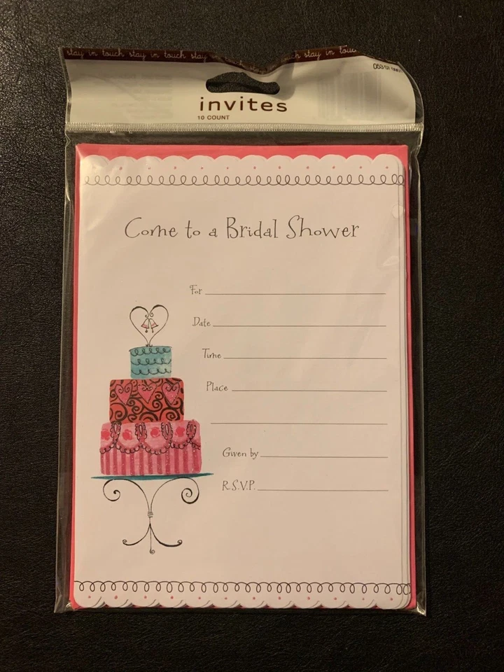 Juego de 3 Invitaciones 2010 Ven a una Ducha Nupcial 10 Invitaciones y Sobres Boda Foto 2 de 4