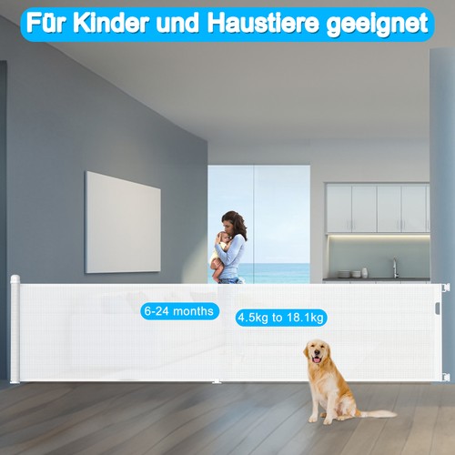 Neu Treppenschutzgitter PVC Ausziehbar 150cm 180cm 300cm Türschutzgitter Kinder - Bild 5 von 17