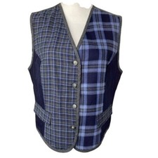 Vintage David Brooks ladies vest Wood blend blue eclectic size 12 Made in USA
