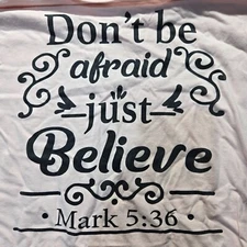 Mark 5:36 Bible Scripture Verse Just Believe Long Sleeve Shirt Women's Plus 2X