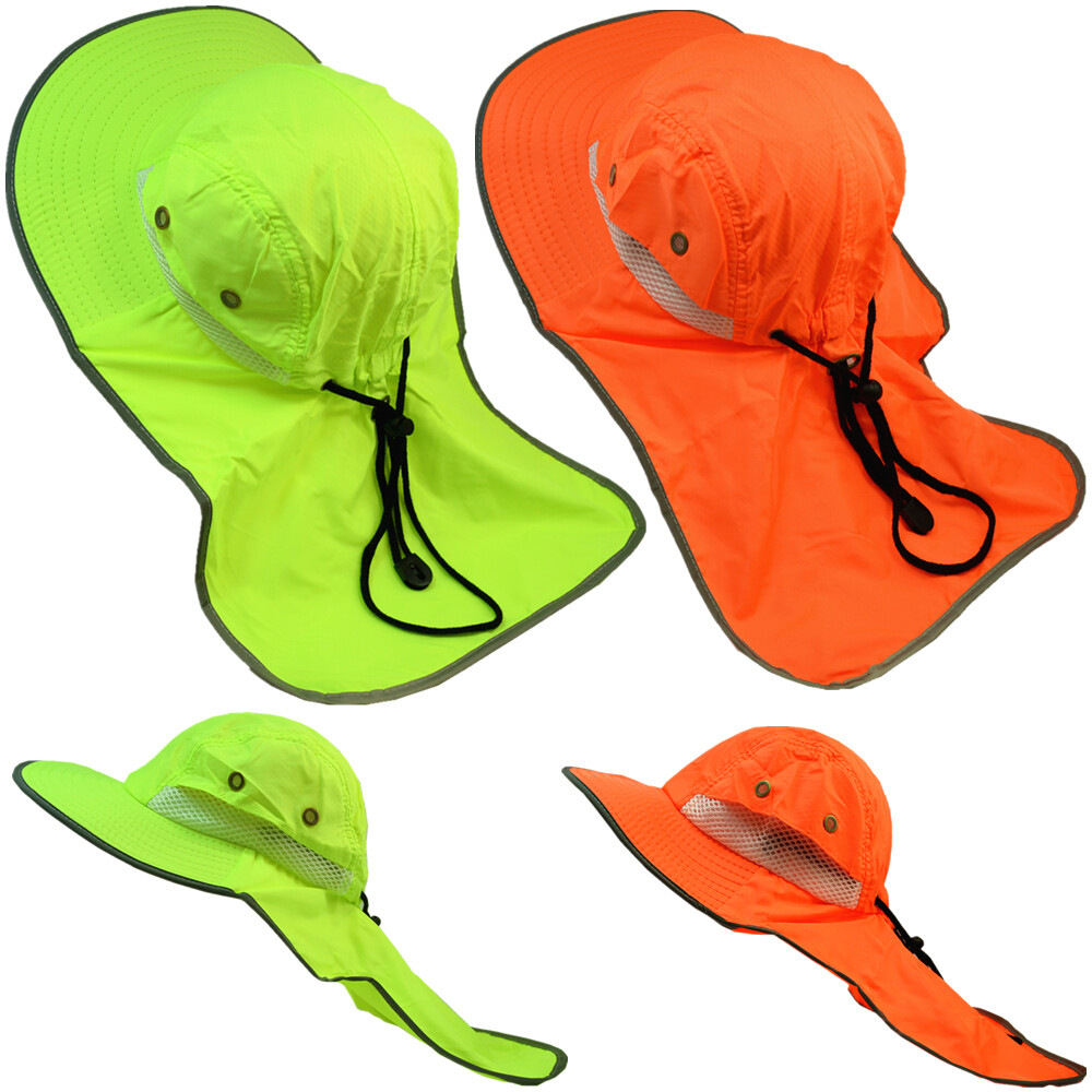 High Visibility Reflective Neon Work Safety Bucket Sun Hat